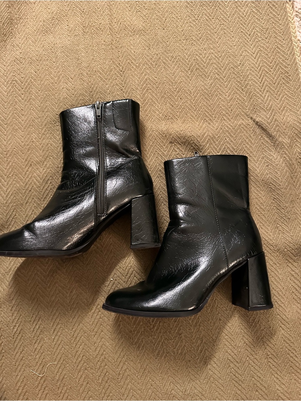 Target Black Patent-Look Mid-Calf Block Heel Boots